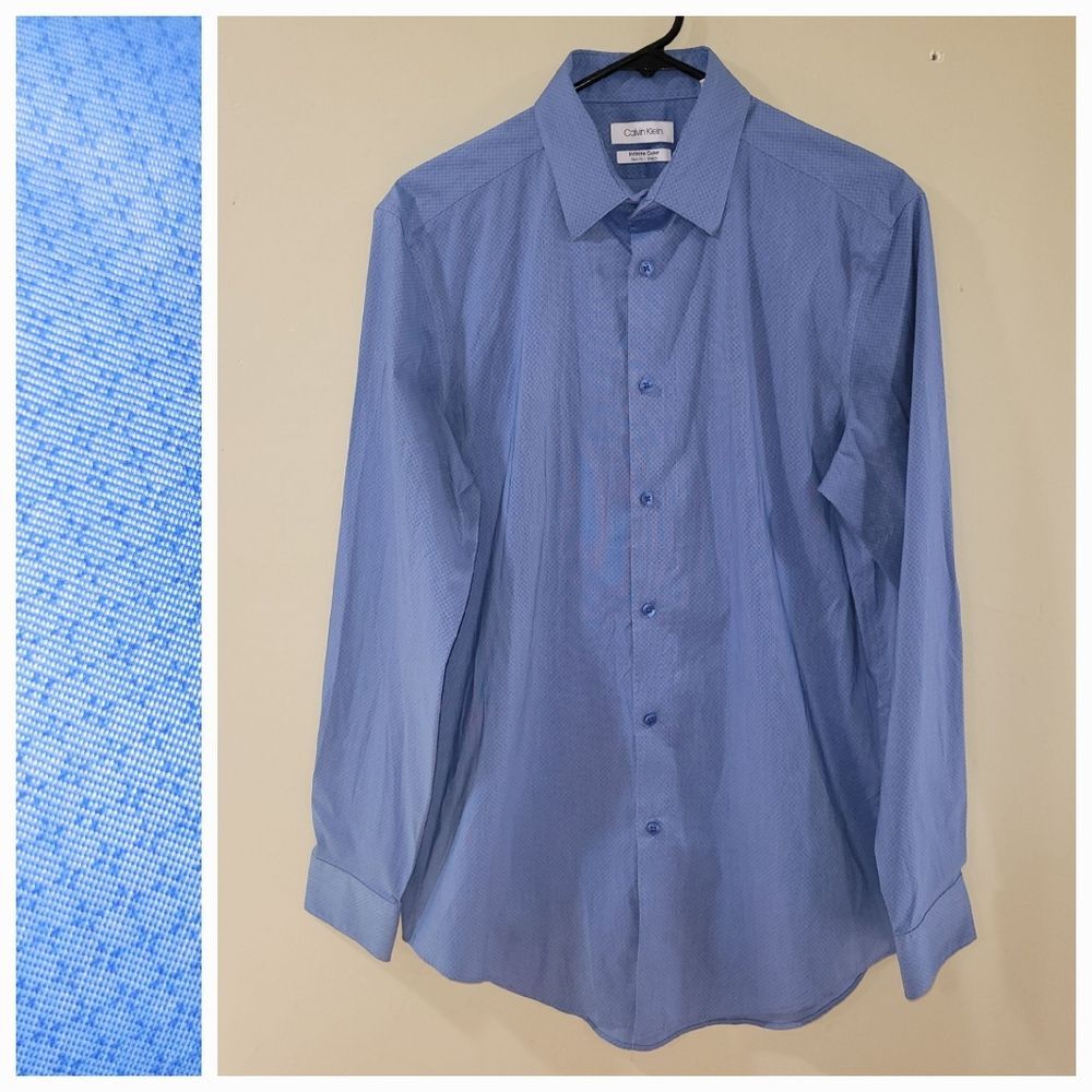 Calvin Klein Size Medium Men's Infinite Color Slim-Fit Button Up Shirt
